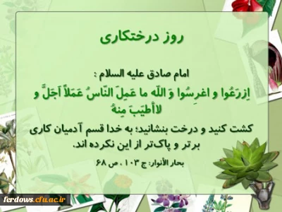 15   اسفند ماه آغاز هفته منابع طبیعی و روز درختکاری گرامی باد