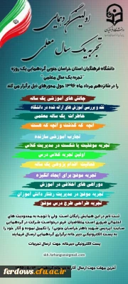 قابل توجه دانشجویان ورودی 91  -     اولین گردهمایی تجربه یک سال معلمی