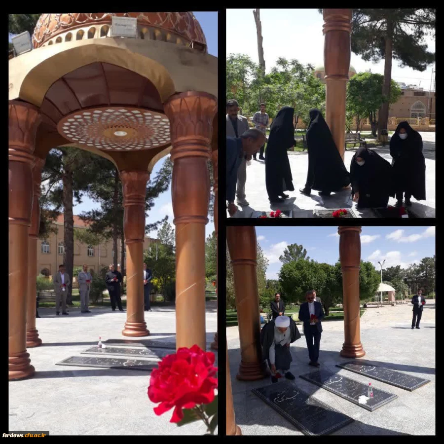 تجدید میثاق کارکنان واحد بنت الهدی صدر فردوس  با شهدای گمنام شهرستان فردوس در هفته معلم 2