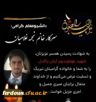 تسلیت به شهادت رسیدن همسر دانشجو معلم عزیزمان سرکار خانم نجمه غلامیان در حادثه ناوچه کنارک  2