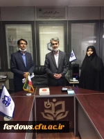 دیدار مهندس اکبری رئیس شورای شهر فردوس و خانم خادمی سرپرست واحد بنت الهدی صدر فردوس با دکتر احمدی رئیس بنیاد حامیان و خیرین دانشگاه فرهنگیان 2