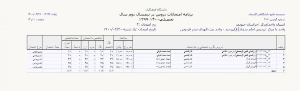 قابل توجه دانشجویان دوره کارشناسی پیوسته - برنامه امتحانات نیمسال دو م 1399 3