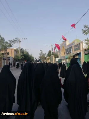 مراسم پیاده روی اربعین حسینی و برپایی موکب اربعین توسط دانشجویان واحد بنت الهدی صدر فردوس