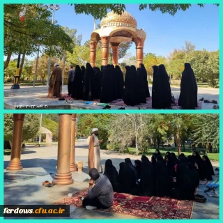 برگزاری نماز جماعت ظهر و عصر به امامت حجت السلام رمضانی در جوار شهدای گمنام