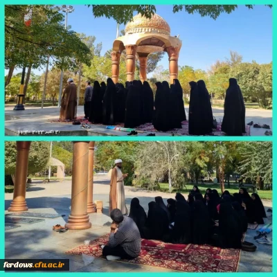 برگزاری نماز جماعت ظهر و عصر به امامت حجت السلام رمضانی در جوار شهدای گمنام